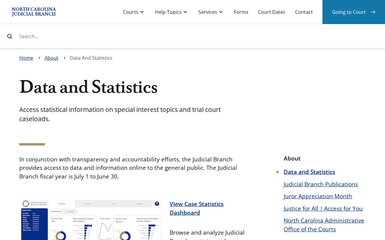 Cabarrus County civil court docket statistics source